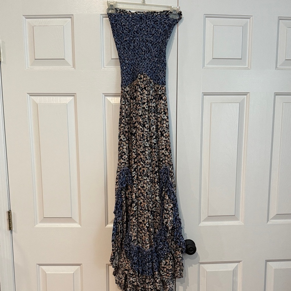 Free People small Floral Strapless Maxi Dress